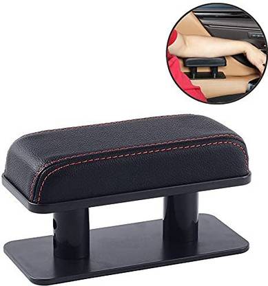 Automaze Adjustable Height Car Armrest Right Elbow Support Pad Anti-Fatigue Car Door Armrest Rest Pad (Black With Red Line) Car Armrest Pad Cushion