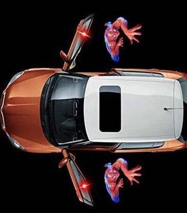 Automaze Wireless Car Welcome Logo Shadow Projector Ghost Lights Kit For Spiderman (Crawl), Set of 2 Car Fancy Lights