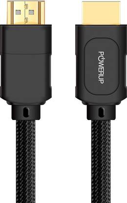 POWERUP HDMI Cable 3 m High-Speed Ethernet Cable 3 Meter (9.8ft) with 24K Gold Plated Connectors Supports 3D, Video 4K 2160p HD 1080p