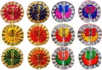 Green Spiritual Size 0 (4inch) pack of 12, Laddu gopal, Thakur Ji Kapde, laddu gopal kapde with mukut Dress