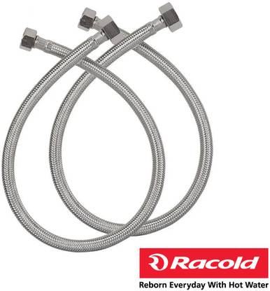 Racold 18 inch 304 Grade Stainless Steel Connection Pipe for Water heater, Geyser, premium quality (2 Pcs. Set) Hose Pipe Hose Connector