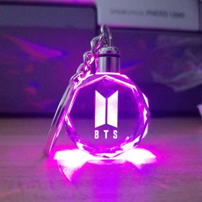 VNS ENTERPRISES Personalized Led Cube Crystal Keychain Heart with beautiful light Key Chain Key Chain Key Chain