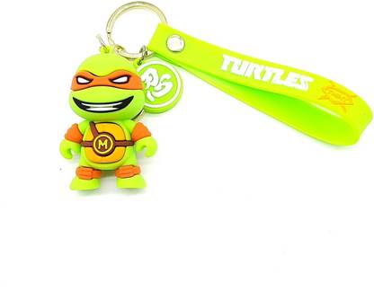 Arkanum Teenage Mutant Ninja Turtles Orange Michelangelo Lanyard Silicone Keychain Key Chain