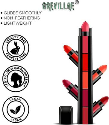 GREVILLAE 5 in 1 Lipstick  (Multicolor, 7.5 g) at Rs. 81