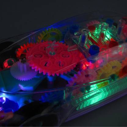 Toyvala Transparent Musical Concept Racing Car with 3D Flashing LED Lights for Kids-471