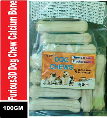 Furious3D 100% Digestible Chewable Calcium Bones for Dogs 4 inch Milk Dog Chew