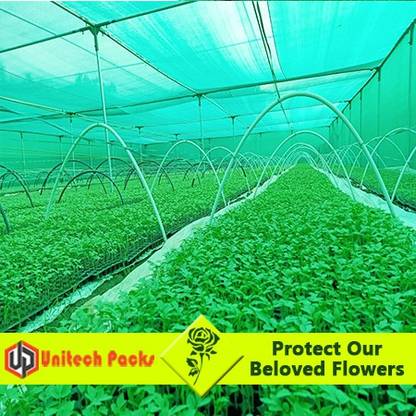 unitechpacks Green shade Net - 10 ft x 6 ft -75 Percent . 100% Virgin HDPE material and Higher degree of UV stabilization Portable Green House