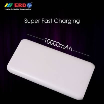 ERD 10000 mAh Power Bank  (White, Lithium Polymer, Fast Charging for Mobile)