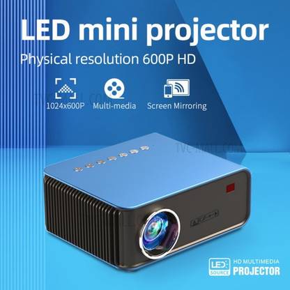 IBS T4 Mini Portable Projector With Screen Mobile Phone Projector Large Screen And Stereo Speakers (2400 lm / Remote Controller) Portable Projector