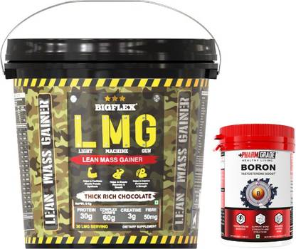 Bigflex Lean Mass Gainer 3kg Chocolate With Boron Testosterone Tablet Weight Gainers/Mass Gainers