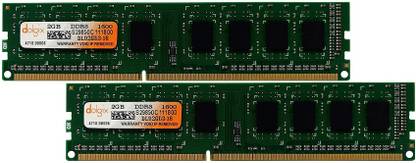 Dolgix 2GB 1600Mhz DDR3 2 GB (Single Channel) PC (Desktop Ram U-DIMM, LO-DIMM, UB-DIMM Memory Module Pack of 2 unit)