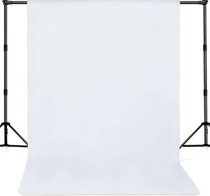SIAMART 8FTX12FT White Photo Backdrop, Wrinkle-Resistant Photographic Studio Photo Backgrounds, Black Backdrop Solid Color Back Drop for Photo Video Studio ( Stand Not Included ) Reflector