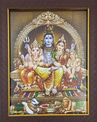 Framania SHIVA FAMILY PHOTO FRAME 10x13 INCHES Religious Frame