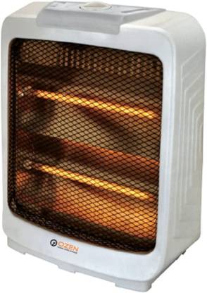 OZEN 2 Rod Halogen Quardz/Room Heater 800-Watt with Reflectors | Safety Grill | Medium to Large Room | Safety Tip Over Switch | Noiseless & Energy Efficient | 1 Year Warranty | (OZ-H404) White Color Standard Halogen Room Heater