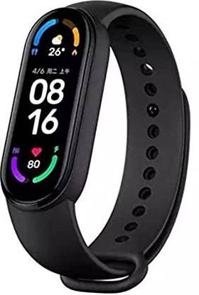 aadienterprise M6 Smart Band - India’s No. 1 Fitness Band, 1.1-inch AMOLED Color Display, Magnetic Charging, 1 Weeks Battery Life, Personal Activity Intelligence (PAI), Health Tracking System (Black) Smart Band Strap