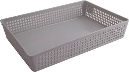 LOCK & LOCK Plastic Lock & Lock Large Fashion Basket Large, Gray Storage Basket