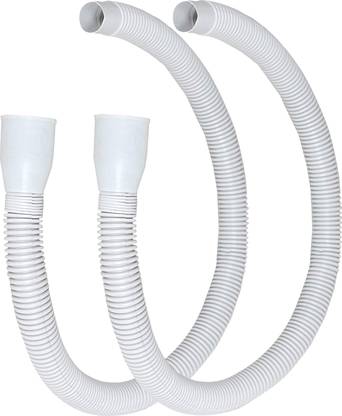 RAMONI PVC Pipe Length 1.30 Bathroom/Kitchen Sink Flexible PVC Waste Pipe Drain Hose/Outlet Tube Connector Basin Down comer, White (Pack of 2) Hose Pipe 0__ Hose Pipe