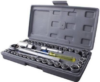 UKRAINEZ 40 PCS Socket Wrench Set P-18 40 in 1 Pcs Wrench Tool Kit 40 pcs combination socket wrench tool kit set Socket Set Home Tool Kit Set (40 Pcs Tool kit) Single Sided Socket Wrench