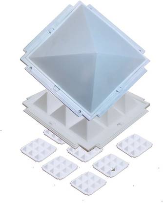 Astro Devam Multier AutoMatic Pyramid / Plastic Moulded White Multi-Layer Pyramid Vastu Yantra for Home and Office Plastic Yantra