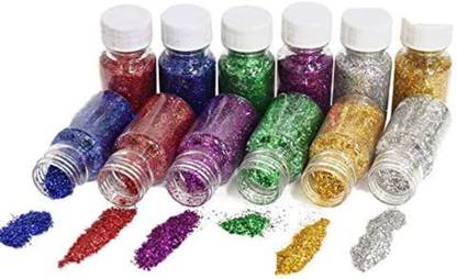 imtion ( Pack of 12 Glitter Bottle) Packet Sparkling Glitter Powder for Art and Craft Work Multi-Color Dry Glitter for Craft Work, Glitter Powder Dust for Kids Activity