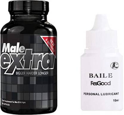 The views Male extra Bigger Harder Longer Extra Timing (60 Capsules) & BAILE PERSONAL LUBE 10ML GEL FOR MEN