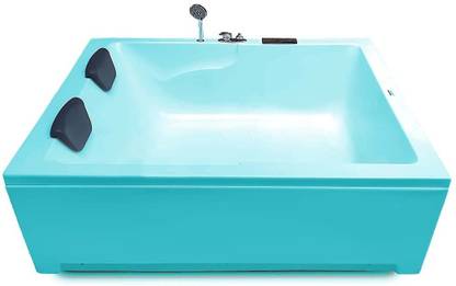 MADONNA Falcon 5 Feet Acrylic with Front Panel and Filler System - Cyan Blue Free-standing Bathtub