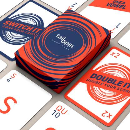 Tailspin Word Game - The Intelligent Word Building Game of Strategy & Chance For All Ages!