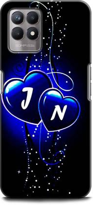 WallCraft Back Cover for Realme 8i, RMX3151 J N, J LOVES N, NAME, LETTER, ALPHABET, JN LOVE, HART, BLUE