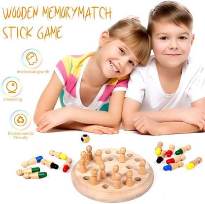 Globular Wooden Memory Match Stick Chess Game For Kids Intelligence Game Made in India Party & Fun Board Game