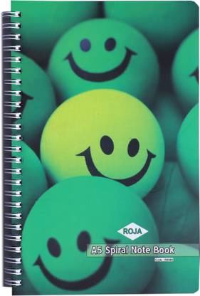 Rojanotebook Side Spiral Notebook (Pack of 2) A5 Notebook Unruled 140 Pages