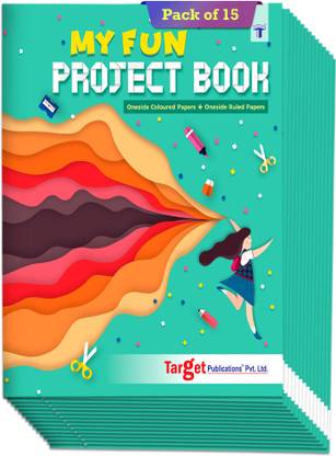 Target Publications Project Books for Kids | Project Papers for School, College & Home | 32 Pages A4 Size | 1 Side Ruled & 1 Side Colored Plain Page | Single Line Project Sheets with Colorful Pages | Set of 15 Books Regular Notebook 1 Side Ruled & 1 Side Colored Plain 96 Pages
