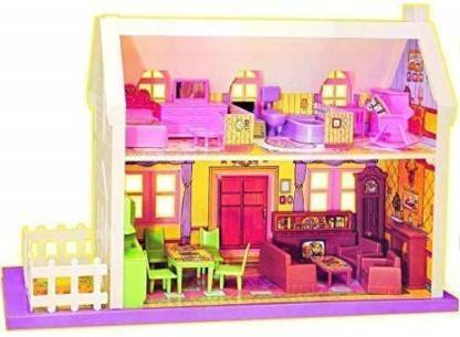 YAAH CREATION Complete Doll House Play Set for Kids - Pack of 34 Pieces