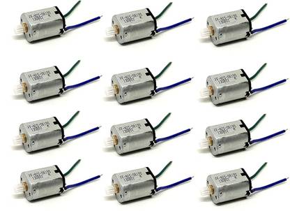 INVENTO 12pcs N20 3.7V Mini Drone DC Motor 10x12x15mm 6000 RPM with 11 Teeth Plastic Gear mounted For Helicopter Drones Toy Car Robot DIY Automotive Electronic Hobby Kit