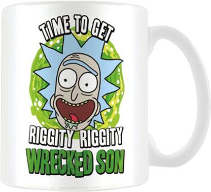 craft maniacs RICK & MORTY MUGS - RIGGITY WRECKED SON 350 ML COFFEE / TEA MUG Ceramic Coffee Mug