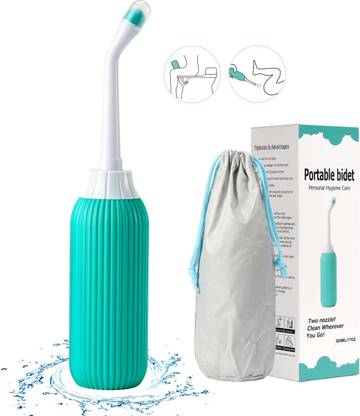 Futurekart 500ML Bidet Portable, Bidet Spray for Travel with Angled Nozzle Spray, Retractable Handheld Bidet Spray Portable of Antislip with Travel Bag (Green) Bidet Nozzle
