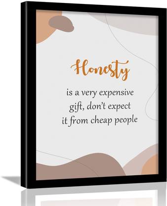 Honesty - Motivational Quotes Wall Poster for Room - Inspirational Quotes Framed Posters for Home and Office - Quotes Frame for Living Room Wall Decor Paper Print
