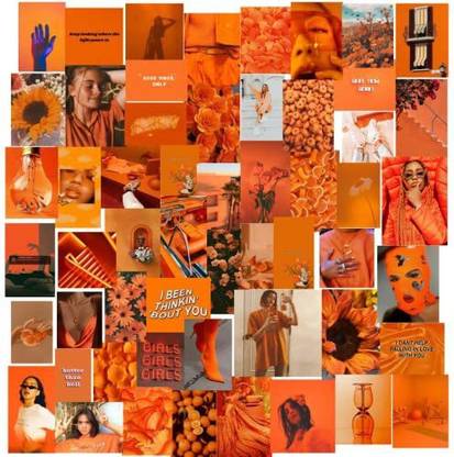 Orange Aesthetic for Wall Collage 50+5PCS Photographic Paper