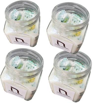 NESTED CURATIONS |CANDID-CANDY SOY WAX CANDLE JAR Premium Quality - Pack of 4 ( Made in India ) Candle