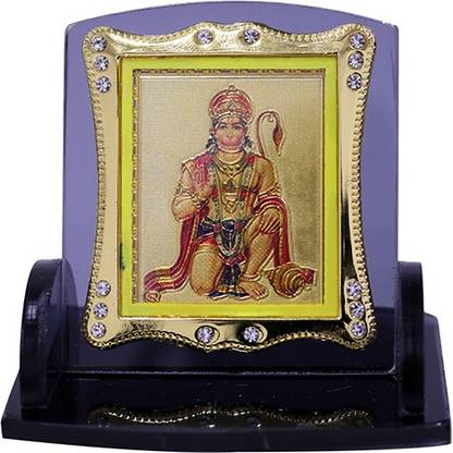 The Divine Tales Hanuman Ji Acrylic Case Photo Frame Car Dashboard With Tape | Study Table | Pooja Room | Office Table Decorative Showpiece  -  7 cm
