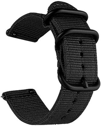 LIRAMARK 20MM Quick Release NATO Nylon Watch Band Canvas Series Watch Strap for Watches with 20MM lugs Width (Black) Smart Watch Strap
