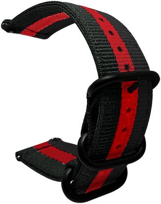 LIRAMARK 22mm Quick Release NATO Nylon Watch Band Canvas Series Watch Strap for Watches with 22mm lugs Width (Red &Black) Smart Watch Strap