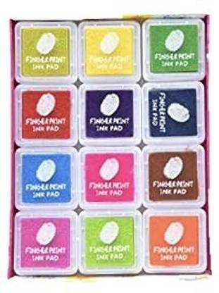DEZIINE Ink pad Stamp Coloured Printing Art Craft, Scrap-Booking (Pack of 12 Ink Pad) Stamp Pad Ink