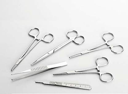 TRU BIOLOGY STAINLESS STEEL 6 PCS. SET FOR SURGICAL INSTRUMENT SET Medical Equipment Combo