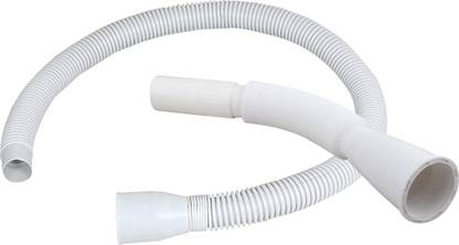 RAMONI PVC Pipe Length 1.1 Bathroom/Kitchen Sink Flexible PVC Waste Pipe Drain Hose/Outlet Tube Connector Basin Down comer, White (Pack of 2) Hose Pipe__ Hose Pipe