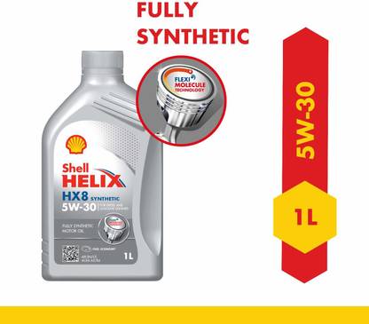 Shell Helix HX8 5W-30 API SN Plus Fully Synthetic Engine Oil for Petrol, Diesel & CNG Cars (1 L) Synthetic Blend Engine Oil
