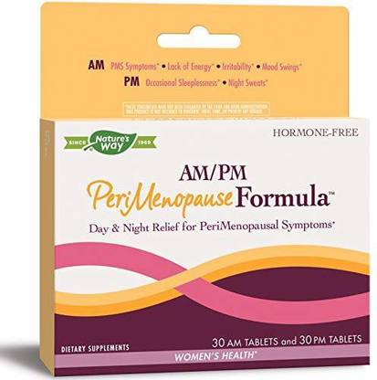 Nature's Way AM/PM PeriMenopause Formula Hormone-Free Day & Night Relief, 30AM & 30PM Tablets