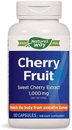 Nature's Way Cherry Fruit Sweet Cherry Extract 1,000 mg Potency, 180 Count