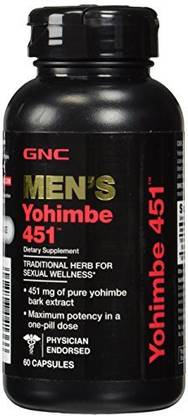 GNC Men's Yohimbe 451, 60 Capsules, Supports Sexual Health