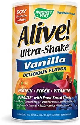 Nature's Way Alive! Ultra Shake Energizer, Soy Protein Isolate, Vanilla Flavored, 1.2 Lbs