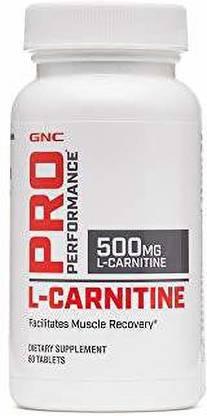 GNC Pro Performance L-Carnitine, 60 Tablets, Supports Muscle Recovery